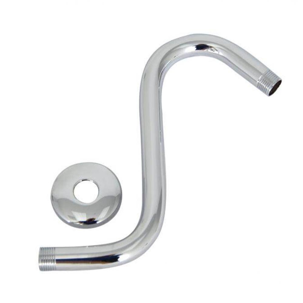 8'' Offset Shower Arm W/Flange x-Hvy 20.5 MM,Solid Brass,CP