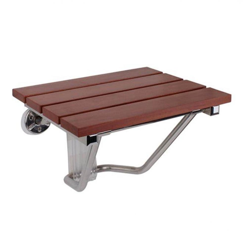 15'' Wall Hung Shower Seat Wood, Stainless