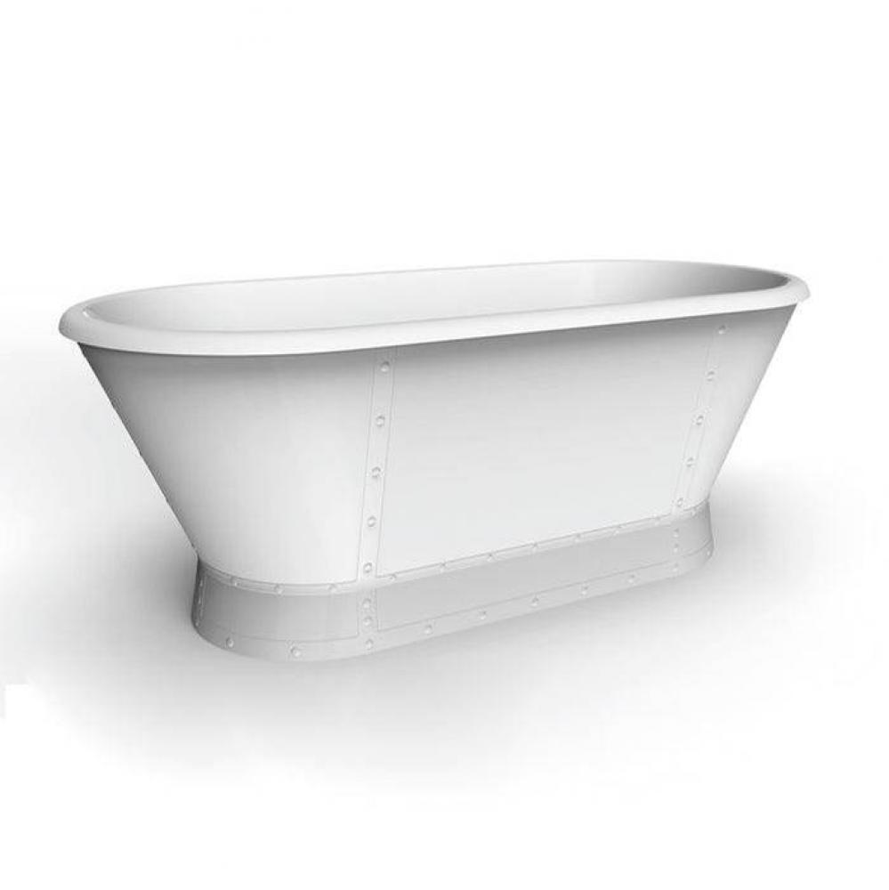 Corrigan 66'' Freestanding TubWH,Rolled Rim,Drain and OF CP