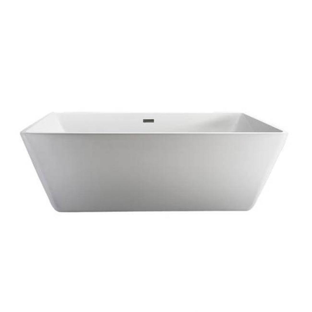 Vaughn 71'' AC Rect Tub WH, Internal drain-OF PN