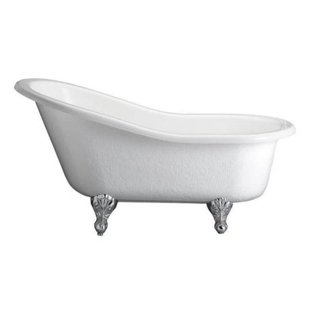 Estelle Acrylic Slipper Tub BQ 60'', No Holes, PB Feet