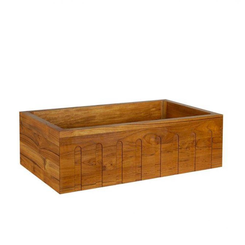 Biscay 33'' Single Bowl Farm Sink,Fluted Front, Teak