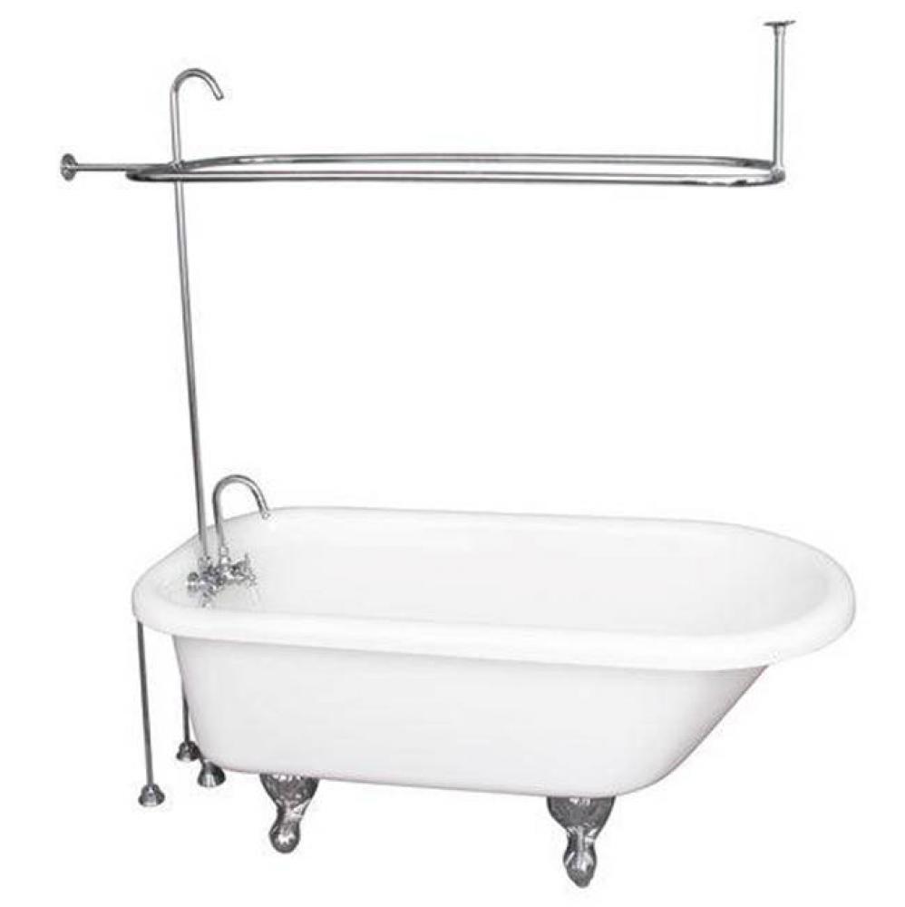 Tub Kit 67'' AC Roll Top, Shwr Unit, Supplies, Drain-Chrome