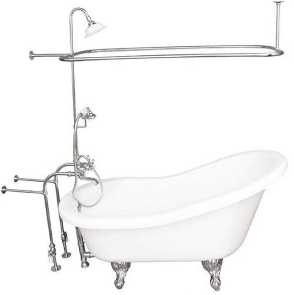 Tub Kit 67'' AC Slipper,ShwrUnit, Supplies, Drain-Chrome