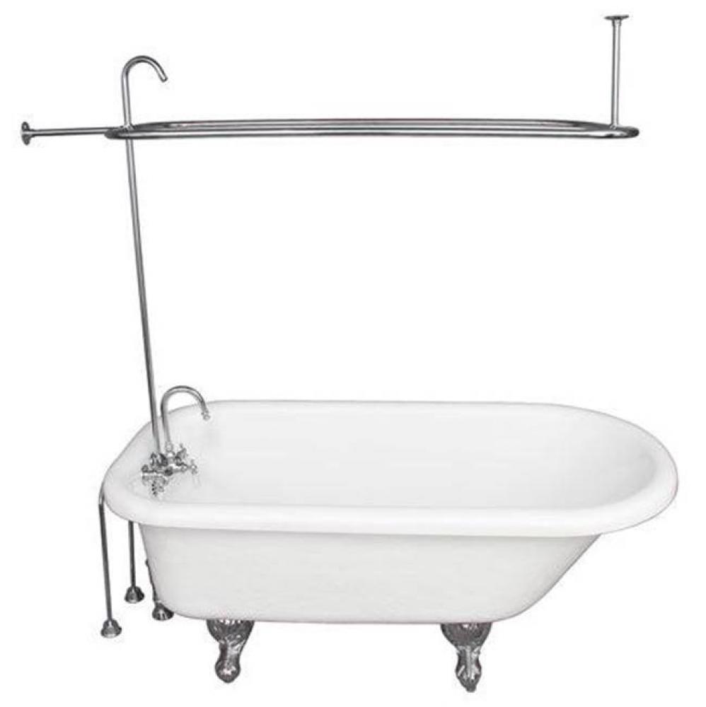 Tub Kit 67'' AC Roll Top, Shwr Unit, Supplies, Drain-Chrome