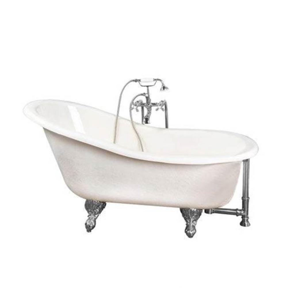 Tub Kit 60'' AC Slipper, Tub Filler, Supplies, Drain-Chrome