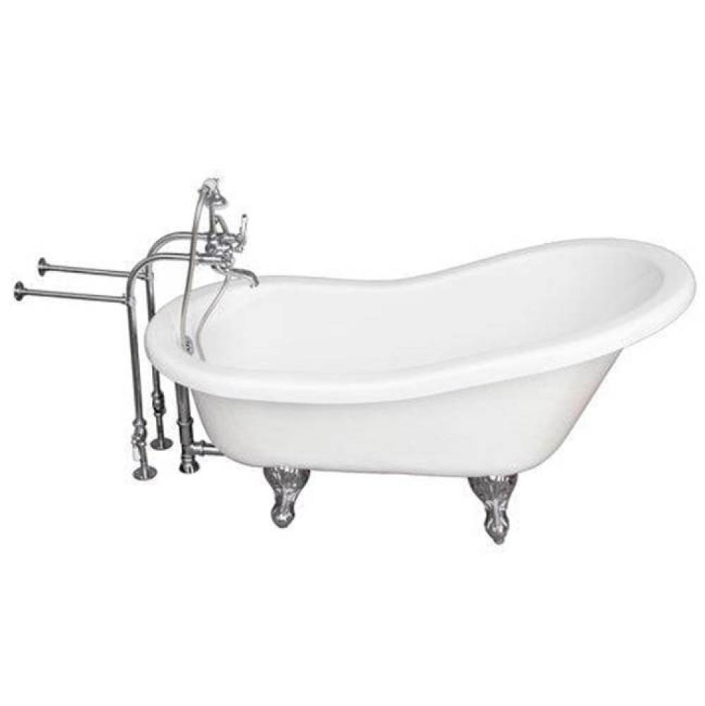 Tub Kit 67'' AC Slipper, Tub Filler, Supplies, Drain-Chrome