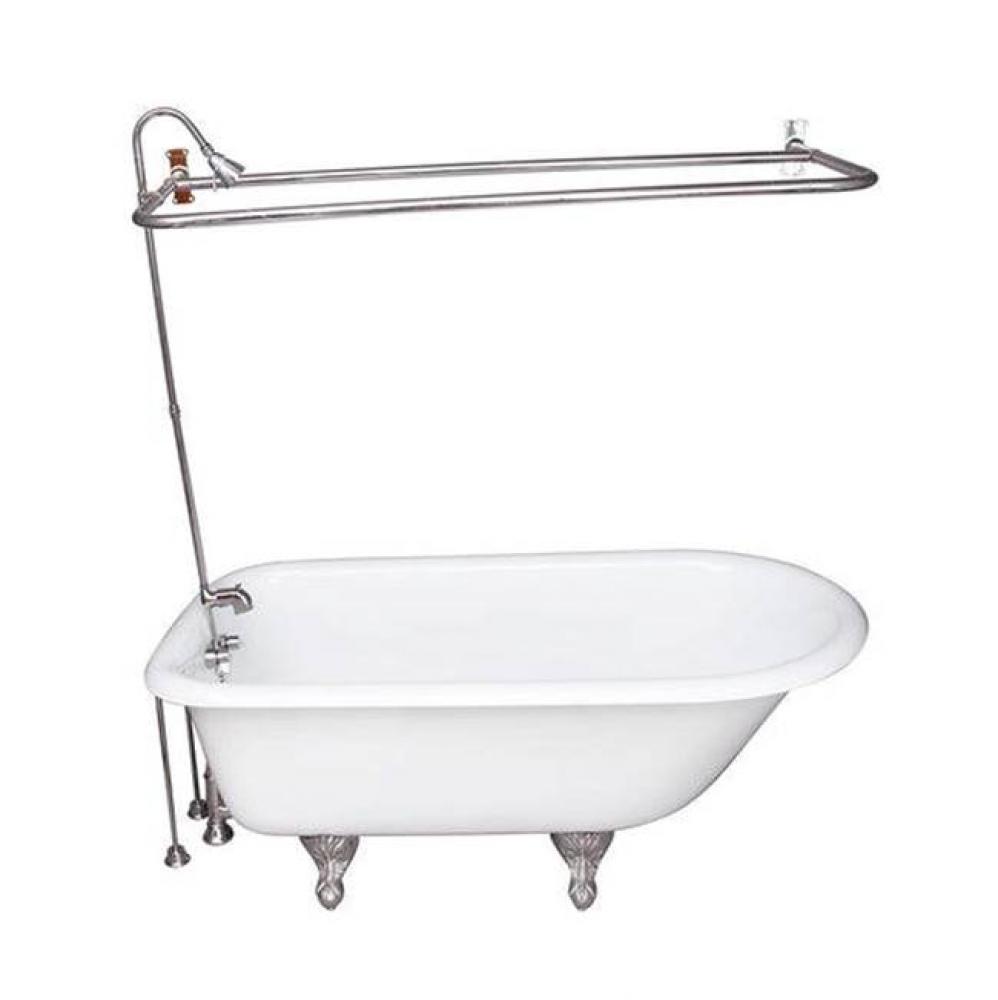 Tub Kit 67'' CI Roll Top, Shwr Unit, Supplies, Drain-Chrome