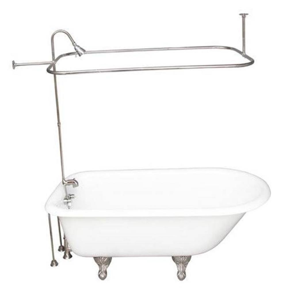 Tub Kit 67'' CI Roll Top, Shwr Unit, Supplies, Drain-Chrome