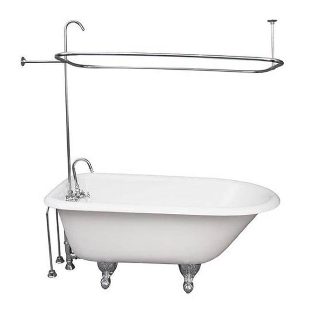 Tub Kit 54'' CI Roll Top, Shwr Unit, Supplies, Drain-Chrome