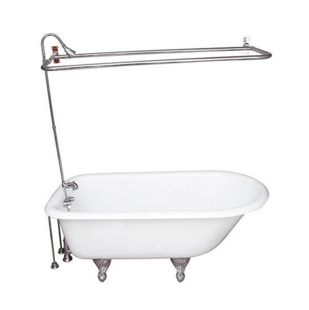 Tub Kit 54'' CI Roll Top, Shwr Unit, Supplies, Drain-Chrome