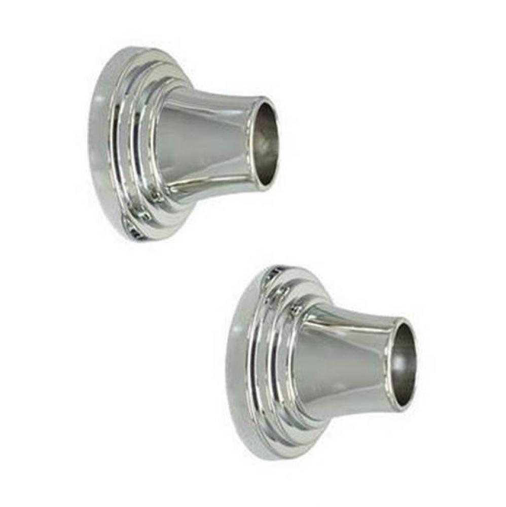 Decorative Stepped Flange 1'', Pair, Polished Chrome