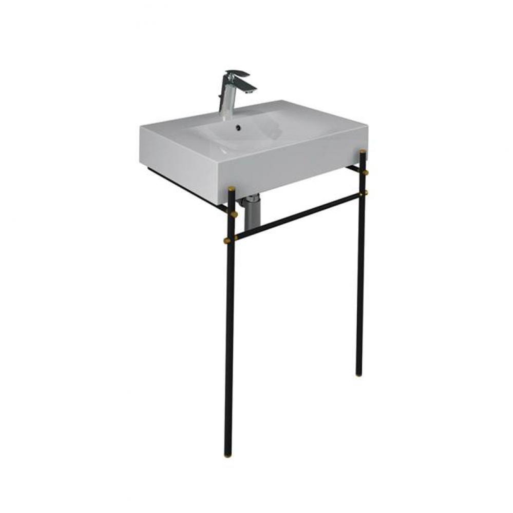 Des 610 Basin 8'' Widespred WH, with brass stand, Matte Black