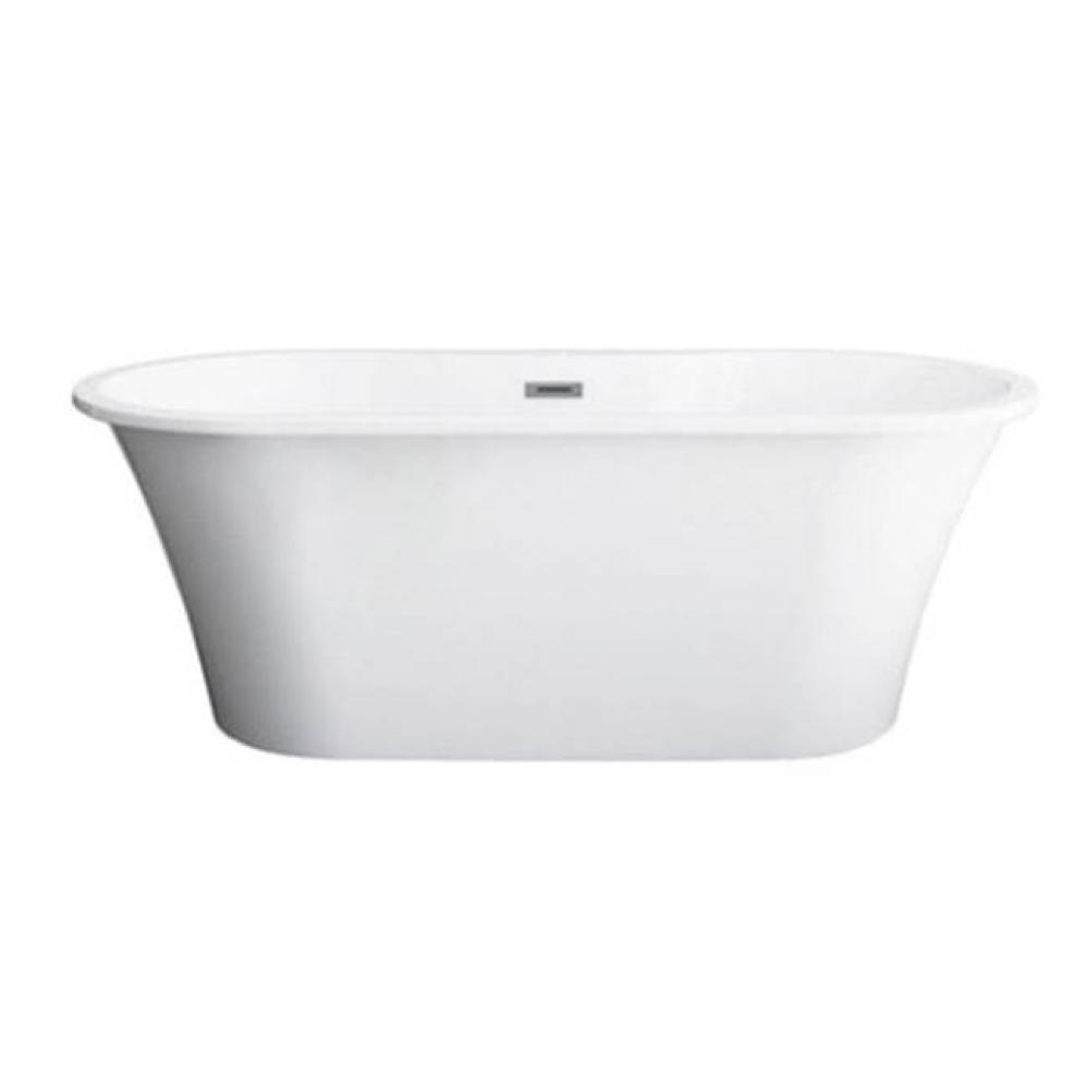 Nouri 66'' AC Tub Light Grey W/ Internal Drain & OF Chrome