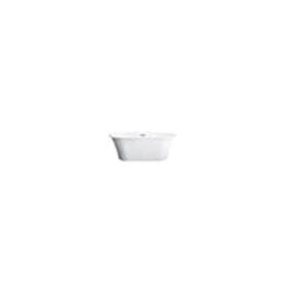 Nouri 66'' AC Tub White W/ Internal Drain & OF Chrome