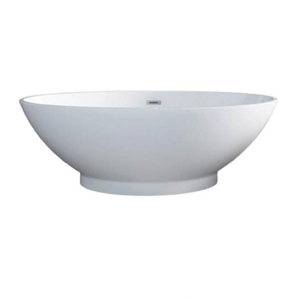 Noelani 66''Oval AC Tub,Light Grey W/Internal Drain & OF CP