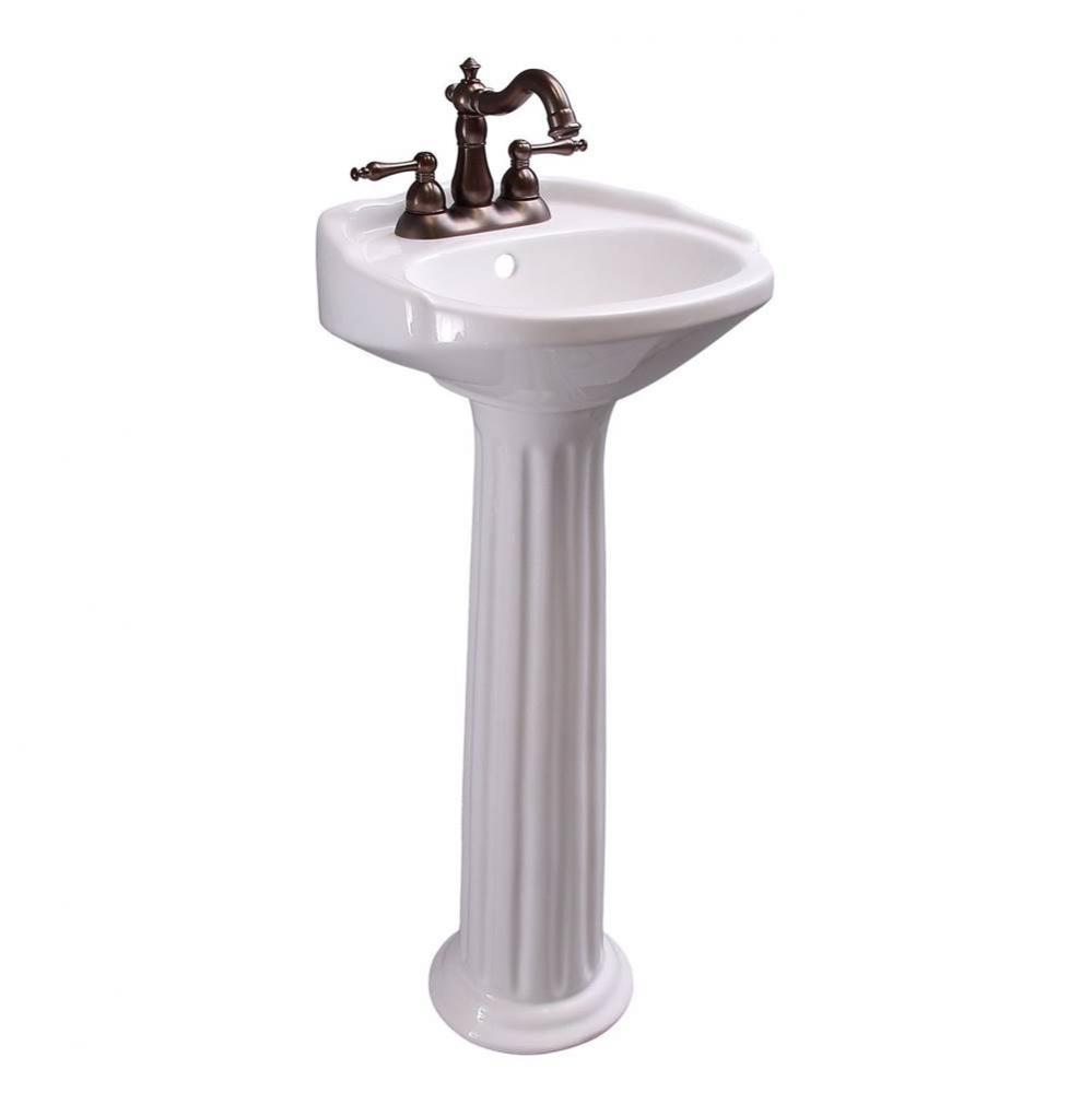 Silvi 15'' Basin Only with 4'' Center Set,W/ Overflow,WH