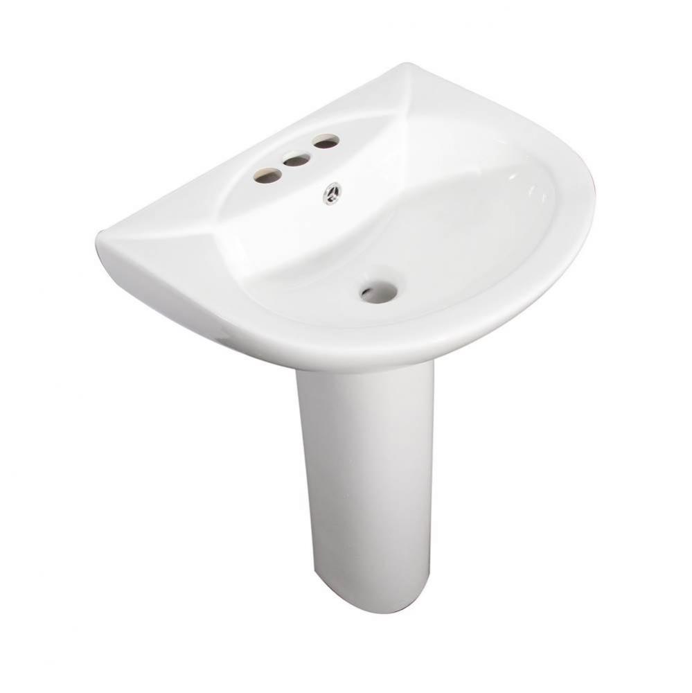 Banks  Basin Only for 4''CC Faucet Hole, Overflow, White