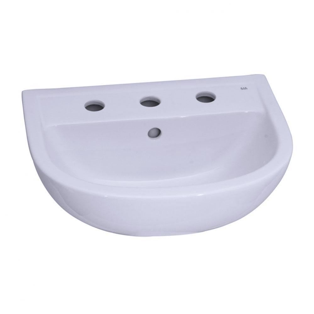 Compact 500 Ped Lav Basin 8'' cc, White