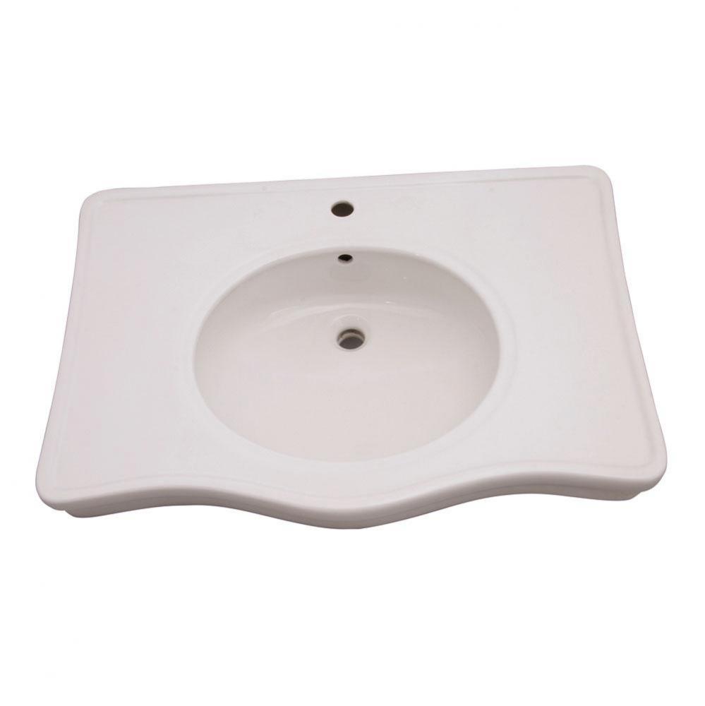 Milano Deluxe Console Basin 1 Hole, White