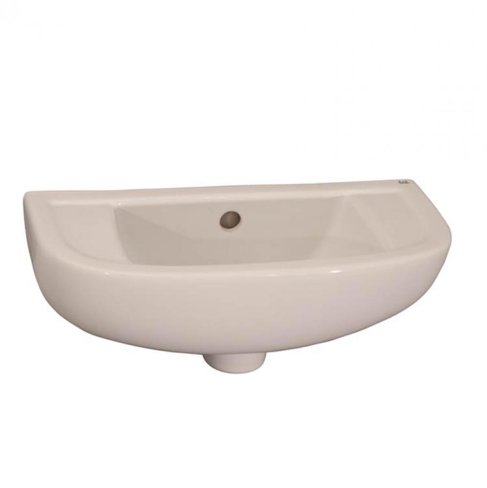 Compact Slim Line Basin, 18'' No holes - White