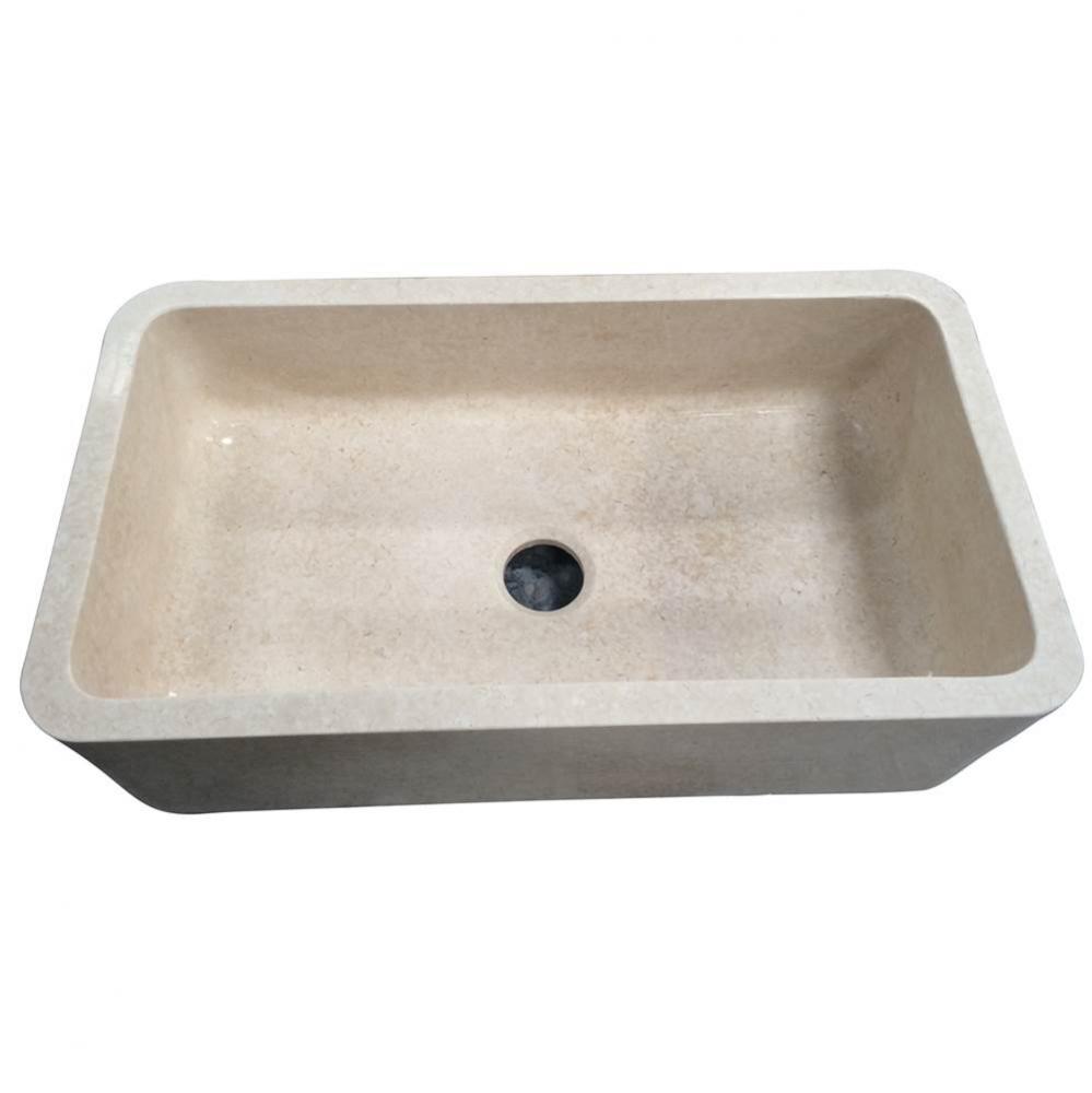 Chandra 36'' Polished Marble Single Bwl Apron Front Sink, MPGA