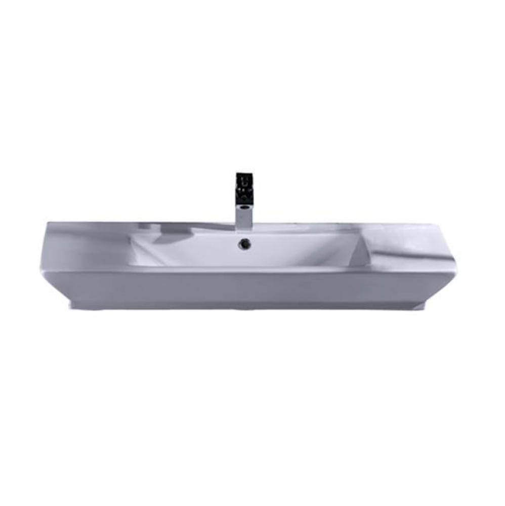 Opulence Above Counter Basin 39-1/2'',White,Rect Bowl,8''WS