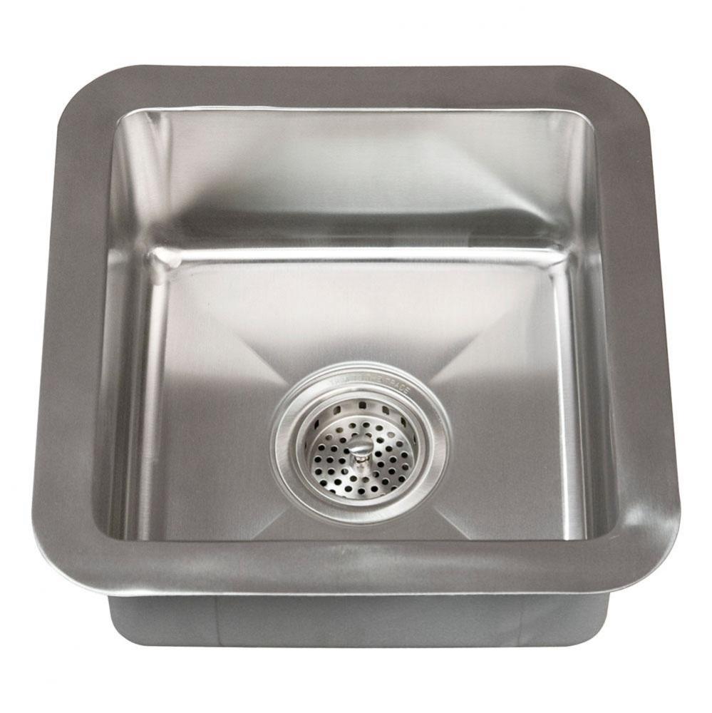 Rena 15'' SS Square Undermount Prep Sink