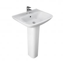 Barclay B/3-1118WH - Eden 520 Ped Lav Basin Only 8'' Widespread, White