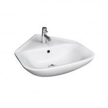 Barclay 4-1109WH - Eden Corner Wall Hung Basin 1-Hole, White