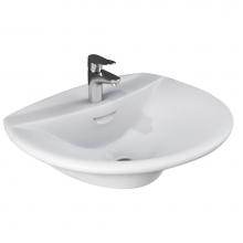 Barclay 4-121WH - Venice 520 Wall-Hung Basin 1-Hole, White