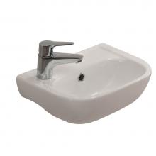 Barclay 4L-2000WH - Caroline 380 Wall-Hung Basin, White, Faucet Hole on Left