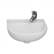 Barclay 4R-531WH - Compact 380 Wall Hung Basin  1 hole on right - White