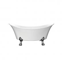 Barclay ATDSN68LP-WH-CP - Melody 68'' Acrylic Dbl SlipperTub,No Holes,WH, CP Lion Feet