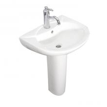 Barclay 3-9151WH - Banks Pedestal with 1 Faucet Hole, Overflow, White