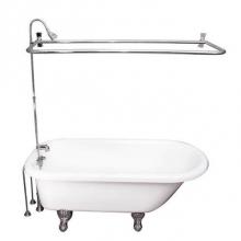 Barclay TKADTR67-WCP4 - Tub Kit 67'' AC Roll Top, Shwr Unit, Supplies, Drain-Chrome