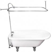 Barclay TKADTR67-WCP6 - Tub Kit 67'' AC Roll Top, Shwr Unit, Supplies, Drain-Chrome