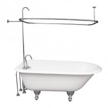 Barclay TKCTR60-CP1 - Tub Kit 60'' CI Roll Top, Shwr Unit, Supplies, Drain-Chrome