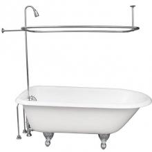 Barclay TKCTR60-CP3 - Tub Kit 60'' CI Roll Top, Shwr Unit, Supplies, Drain-Chrome