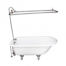 Barclay TKCTR60-CP4 - Tub Kit 60'' CI Roll Top, Shwr Unit, Supplies, Drain-Chrome