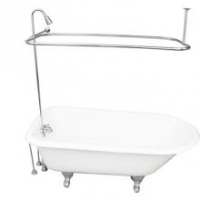 Barclay TKCTR60-CP5 - Tub Kit 60'' CI Roll Top, Shwr Unit, Supplies, Drain-Chrome