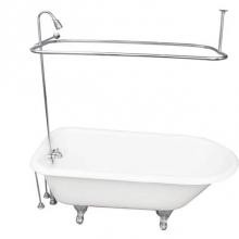 Barclay TKCTR67-CP5 - Tub Kit 67'' CI Roll Top, Shwr Unit, Supplies, Drain-Chrome