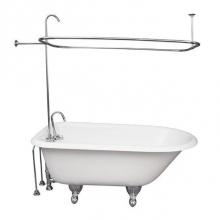 Barclay TKCTRH54-CP1 - Tub Kit 54'' CI Roll Top, Shwr Unit, Supplies, Drain-Chrome