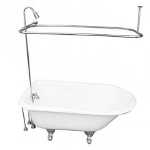 Barclay TKCTRH54-CP5 - Tub Kit 54'' CI Roll Top, Shwr Unit, Supplies, Drain-Chrome