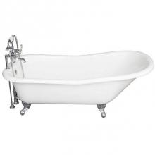 Barclay TKCTS7H67-CP1 - Tub Kit 67'' CI Slipper, Tub Filler, Supplies, Drain-Chrome