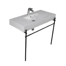 Barclay 628WH-MB - Des 1010 Basin 8''Widespred WH, with brass stand, Matte Black