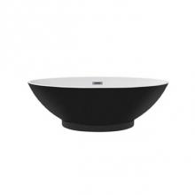 Barclay ATOVN66IG-MBCP - Noelani 66''Oval AC Tub,Matte Black W/Internal Drain & OF CP