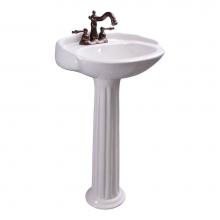 Barclay B/3-3054WH - Arianne 19'' Basin Only with 4'' Center Set,W/ Overflow,WH