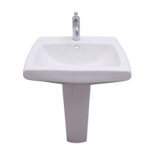 Barclay B/3-451WH - Ambrose Basin Only with 1 Hole Overflow, White