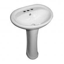 Barclay B/3-9164WH - Ashley Basin Only For 4'' CC Faucet Hole, Overflow, White